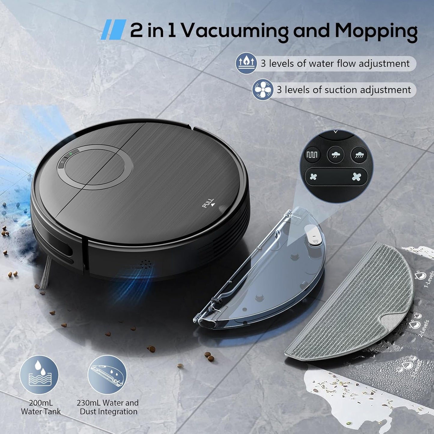 Robot Vacuum and Mop Combo, 2 in 1